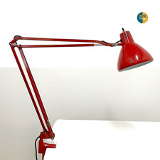 Lampada da tavolo vintage anni 70 scrivania con morsetto rossa Tecnolampada