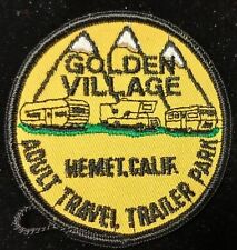 Toppa ricamata Golden Village Hemet California rimorchio da viaggio per adulti parco