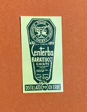 ABRUZZO-CHIETI-LIQUORI-BARATTUCCI-MINI ETICHETTA PUBBLICITARIA-AMARO CENTERBA