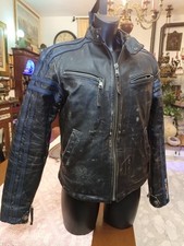ENERGIE Giacca In Vera Pelle Vintage Made In Italy Motorcycle Jacket Coat