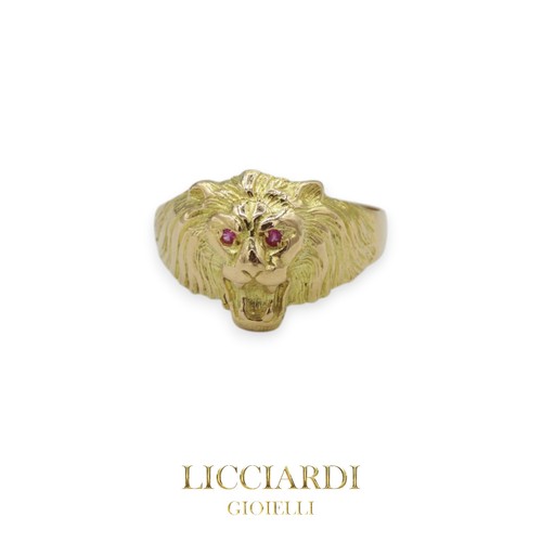 Anello uomo testa leone oro - anello,