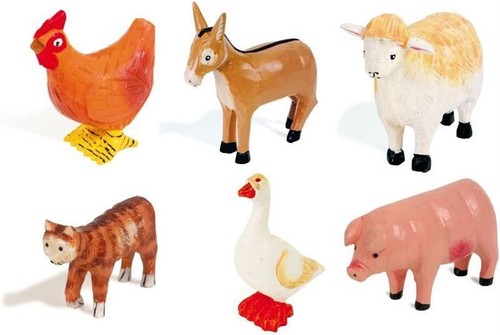 Animali intagliati mano - mano,, set