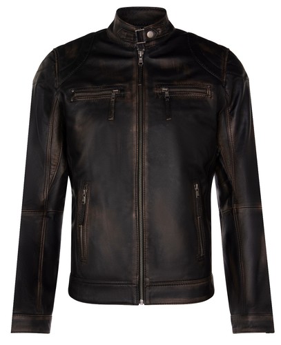 Giacca biker pelle nera - pelle, da