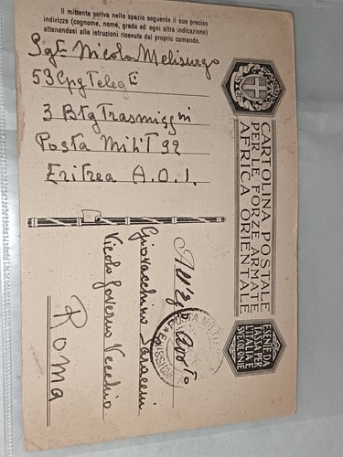 Cartolina militare aoi 1936 - militare,