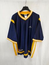 Adidas maglia maglietta t-shirt calcio sportiva team wear blu vintage 90s tg L