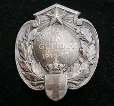Spilla Distintivo Mutilato In Guerra In Argento R. ZECCA Modello Grande 3,6 x 3 