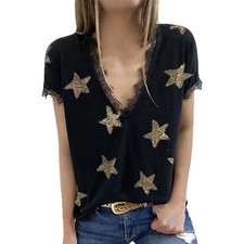 Top Short Sleeve Star Print