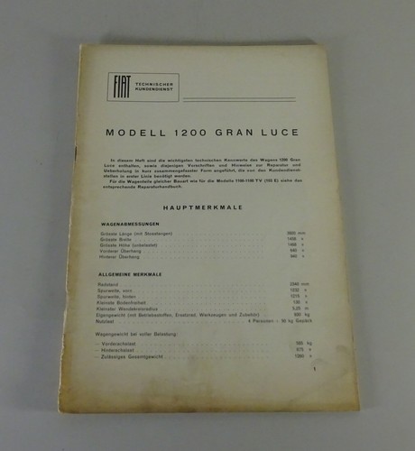 Manuale officina fiat 1200 - manuale,