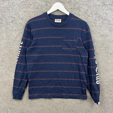 Billionaire Boys Club Shirt Uomo Blu Medio Righe Girocollo Manica Lunga Top