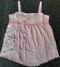 Dolce Ragazza Spaghetti Spalline Babydoll Tunka Top Perle Fiocco 152 Rosa Nuovo