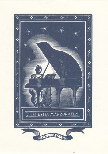 Exlibris bookplate legno - exlibris,