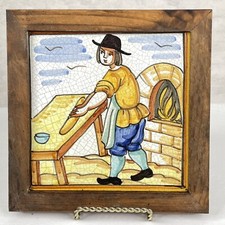 Piastrella vintage dipinta a