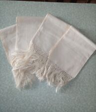 4 ASCIUGAMANI IN LINO CON FRANGE CORREDO D'EPOCA