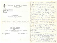 1969 FIRENZE Ugo STOPPATO su Giacomo ZANELLATO (ArquÃ  Petrarca) - AUTOGRAFO