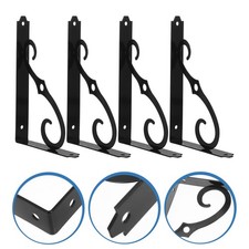  4 Pcs Reggimensola Carichi Pesanti Staffe Mensole Vintage Staffa Angolare Per