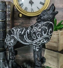 Vento vorticoso tribale nativo ululante lupo totem spirito statuina collezione 6"L