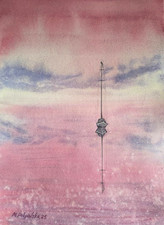 BARCA ROSA CIELO NUVOLOSO