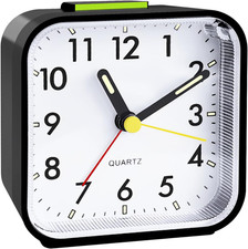 Sveglia Da Comodino, Senza Ticchettio, Con Luce, Alimentata a Batteria, Allarme 