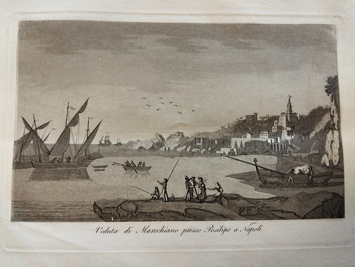 1833 acquatinta gandini napoli - gandini,