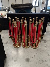 Stock 20 paletti Vip acciaio dorato - corde rosse