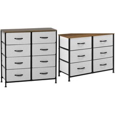 HOMCOM Cassettiera 6/8 Cassetti Rimovibili in Tessuto in Stile Industriale