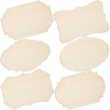 6pcs Blank Segnali in legno assi in legno Blank Segni in legno appeso