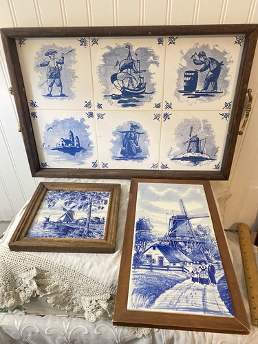 Vassoio vintage delft - delft, legno