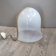 Lampadario Leucos 80s campana in vetro latte