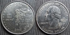 UNITED STATES OF AMERICA  # Quarter dollar 2000 - P - " New Hampshire "