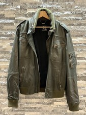 Giacca In Pelle Alexander Mcqueen Taglia M 48 Verde Motociclista A Costine