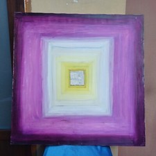 JOEL STEIN QUADRO PAINTING OLIO SU TELA  PITTURA EN PLEIN AIR OP ART AUTENTICO