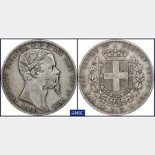 1860 B Aquila Italia 5 lire