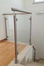 Ringhiera corrimano Parapetto in acciaio inox satinato con Vetro, cristallo