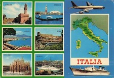 C9317) CARTOLINA TURISMO ITALIA PROVINCE FIRENZE VENZIA ROMA NAPOLI MILANO VG