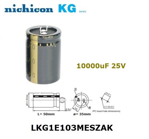 Nichicon 10000uf 25v gold - nichicon, kg