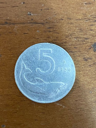 Moneta rara lire del - del, 1954