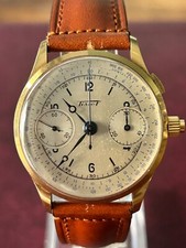 Tissot Chronograph Monopusher Rose Gold 18 K   Vintage Rare Cal. Lemania 15cht