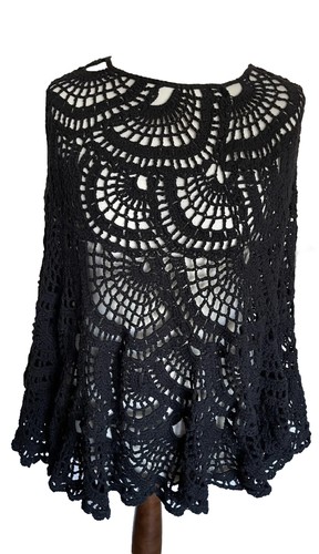 Poncho cotone all - cotone, all'uncinetto