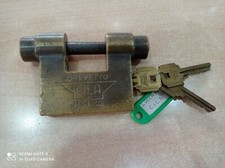 Lucchetto CILA MOD A per Serrande 3 Chievi Ottone Vintage Anni 60