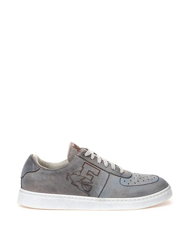Sneaker pelle grigia - in,