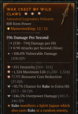 DIABLO 4❄️STAGIONE 10🔥3GA LEG POLEARM (DEX+LIFE+RIDUZIONE COSTI RISORSE)🔥