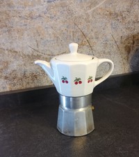 Caffettiera in alluminio ceramica moka vintage decorazione Frutta Richard Ginori