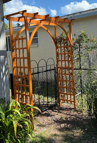 Wood garden arch - garden, trellis