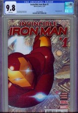 INVINCIBLE IRON MAN #1 CGC 9.8, 2015, COPERTINA AVVOLGENTE