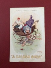EARLY 1915 HUMOUR PC - GEORGE PIPER - CRICKET TERMS ILLUSTRATED - A MAIDEN OVER