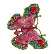  Statement Jewelry Art Deco Brooch Spilla Farfalla Per Sciarpa Di Strass