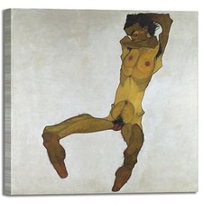 Schiele nudo maschile seduto