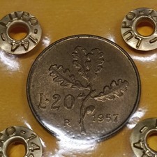 ERRORE VARIETA' LIRE 20 DEL 1957 CON  "7" GAMBO LARGO FDC RARA PERIZIATA