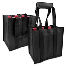 Newpop 2 Pezzi Portabottiglie Acqua Borsa Porta Bottiglie con 6 Scomparti