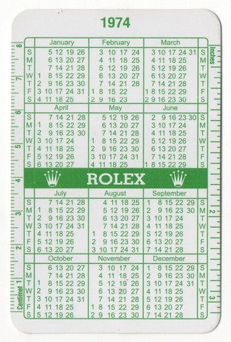 Rolex 1974 1975 green calendar - 1975,